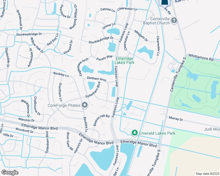 map of restaurants, bars, coffee shops, grocery stores, and more near 617 Denham Arch in Chesapeake
