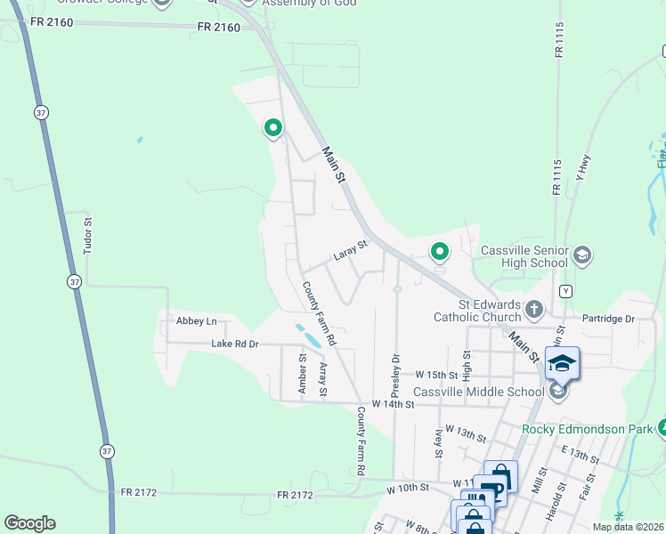 map of restaurants, bars, coffee shops, grocery stores, and more near 100 Rosedale Street in Cassville