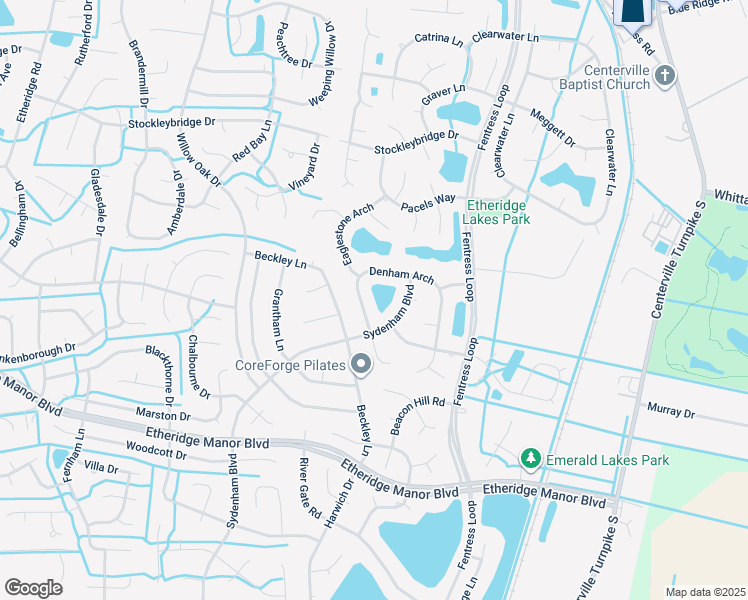 map of restaurants, bars, coffee shops, grocery stores, and more near 741 Denham Arch in Chesapeake
