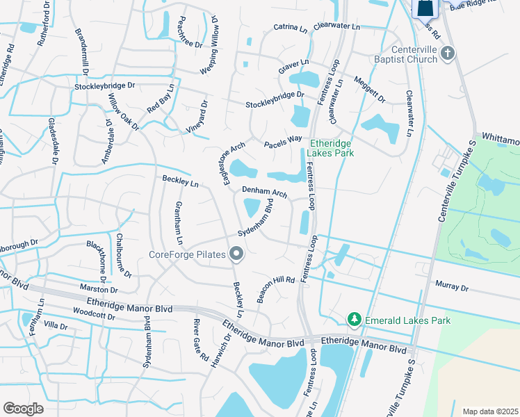 map of restaurants, bars, coffee shops, grocery stores, and more near 932 Sydenham Boulevard in Chesapeake
