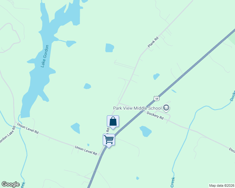 map of restaurants, bars, coffee shops, grocery stores, and more near 4326 Plank Road in South Hill