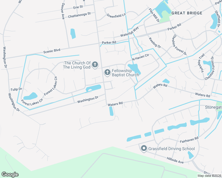 map of restaurants, bars, coffee shops, grocery stores, and more near 916 Brice Court in Chesapeake