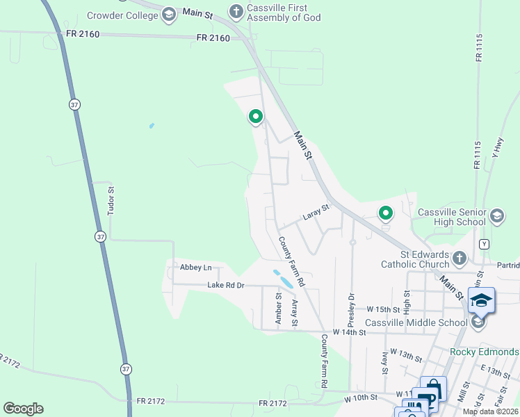 map of restaurants, bars, coffee shops, grocery stores, and more near 1840 Schell Street in Cassville