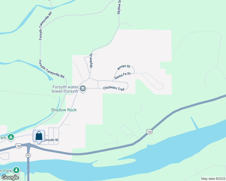 map of restaurants, bars, coffee shops, grocery stores, and more near 392 Chisholm Trail in Forsyth