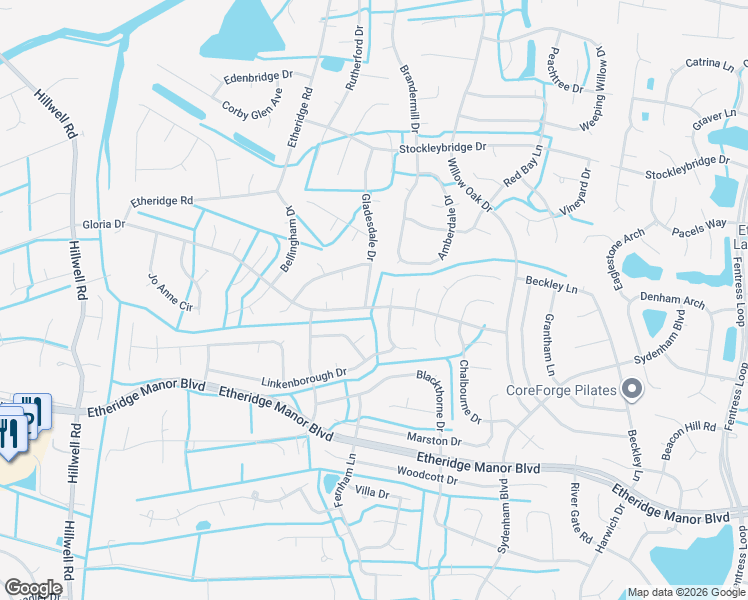 map of restaurants, bars, coffee shops, grocery stores, and more near 540 Gloria Drive in Chesapeake