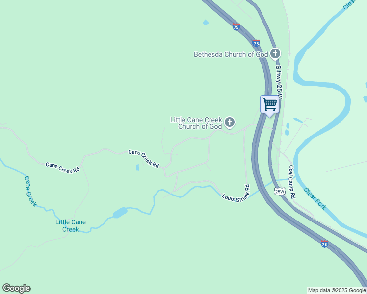 map of restaurants, bars, coffee shops, grocery stores, and more near 493 Cane Creek Road in Williamsburg
