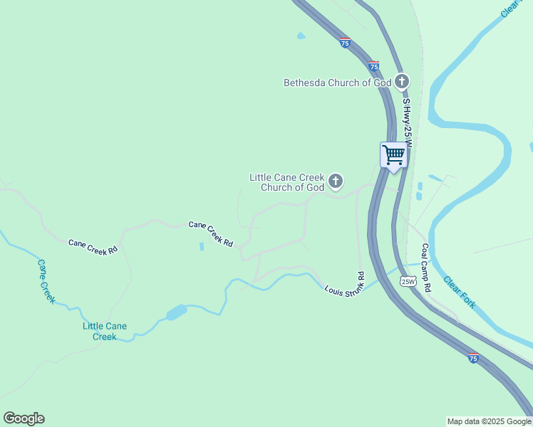 map of restaurants, bars, coffee shops, grocery stores, and more near 493 Cane Creek Road in Williamsburg