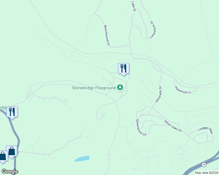 map of restaurants, bars, coffee shops, grocery stores, and more near 1743 Cedar Ridge Way in Branson West