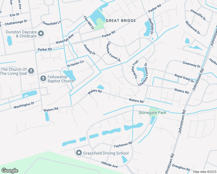 map of restaurants, bars, coffee shops, grocery stores, and more near 823 Jerryville Street in Chesapeake