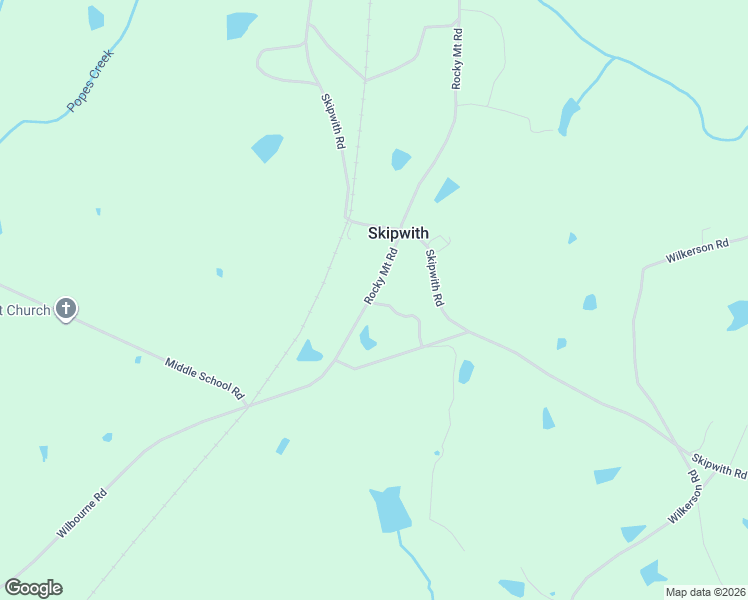 map of restaurants, bars, coffee shops, grocery stores, and more near 166 Rocky Mount Road in Skipwith