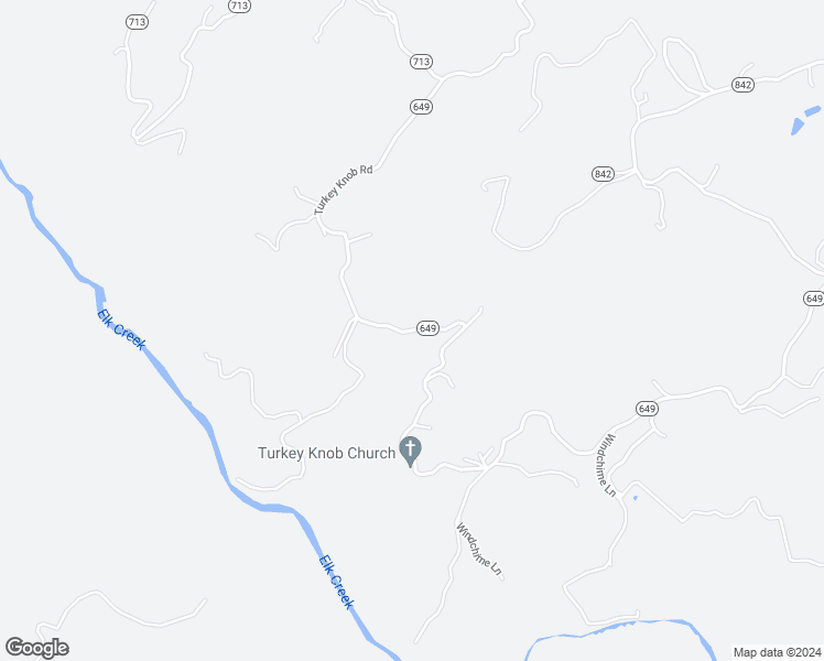 map of restaurants, bars, coffee shops, grocery stores, and more near 1891 Turkey Knob Road in Fries