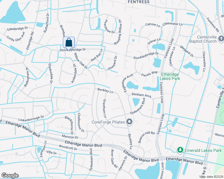 map of restaurants, bars, coffee shops, grocery stores, and more near 725 Beckley Lane in Chesapeake