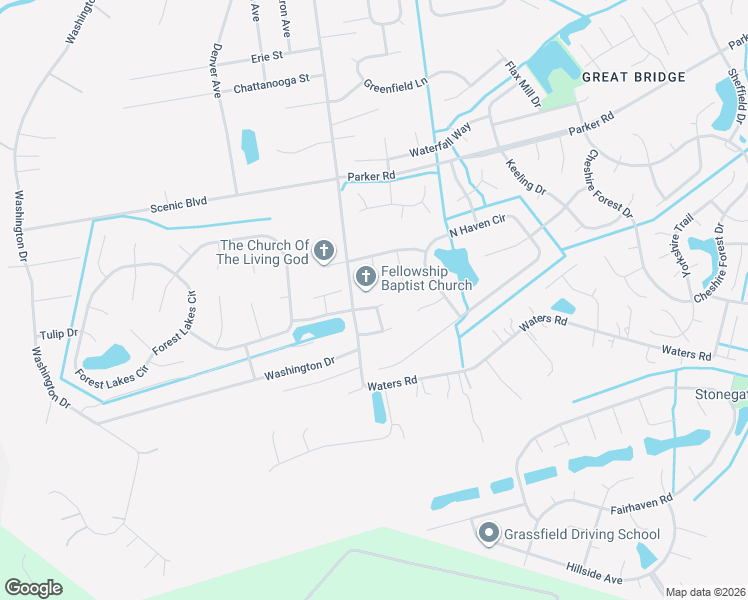 map of restaurants, bars, coffee shops, grocery stores, and more near 916 Brice Court in Chesapeake