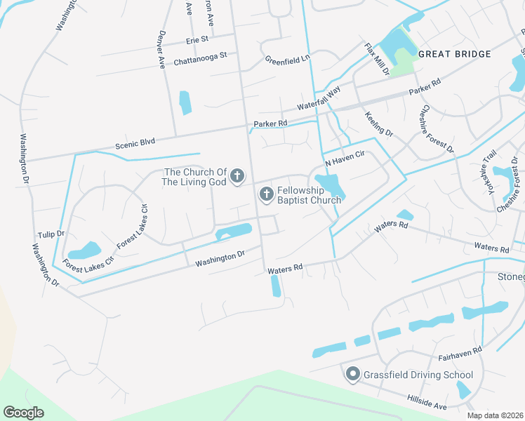 map of restaurants, bars, coffee shops, grocery stores, and more near 916 Brice Court in Chesapeake