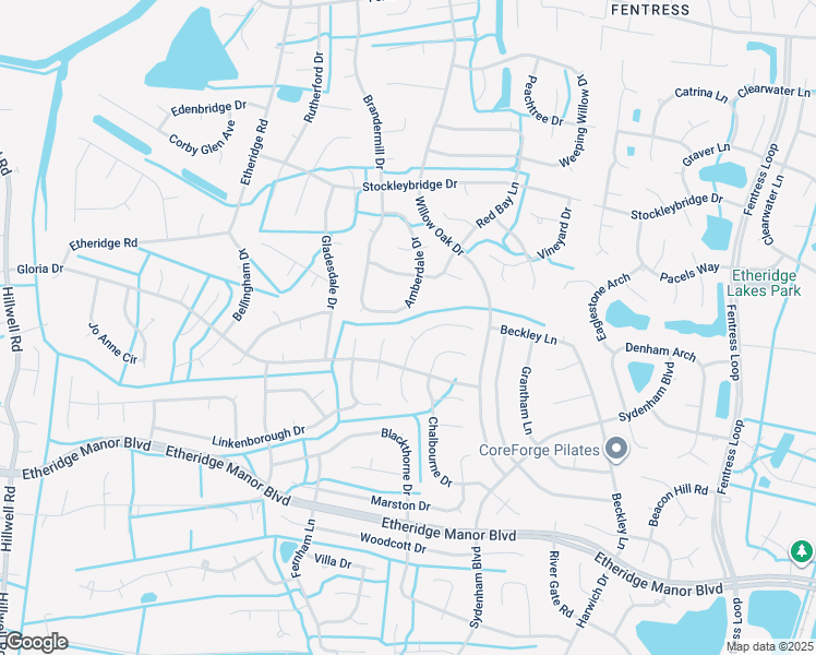 map of restaurants, bars, coffee shops, grocery stores, and more near 601 Donnington Court in Chesapeake