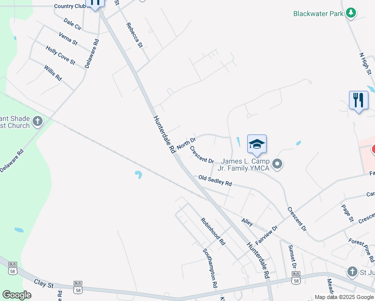 map of restaurants, bars, coffee shops, grocery stores, and more near 425 Crescent Drive in Franklin
