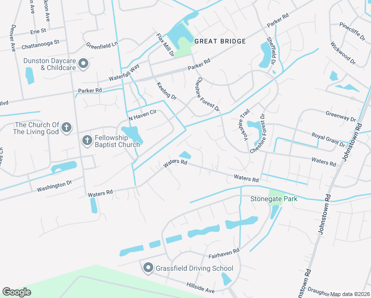 map of restaurants, bars, coffee shops, grocery stores, and more near 920 Justin Lee Way in Chesapeake