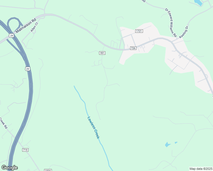 map of restaurants, bars, coffee shops, grocery stores, and more near County Road 991 in Pittsylvania County