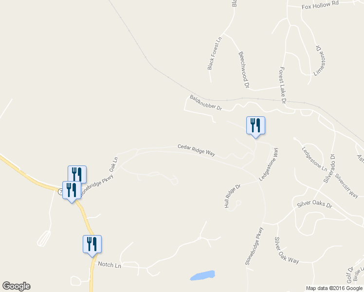map of restaurants, bars, coffee shops, grocery stores, and more near 1729 Cedar Ridge Way in Reeds Spring