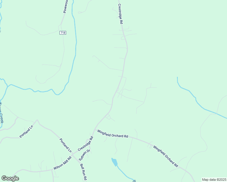 map of restaurants, bars, coffee shops, grocery stores, and more near 1670 Crestridge Road in Bassett