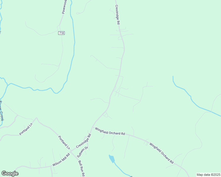 map of restaurants, bars, coffee shops, grocery stores, and more near 1670 Crestridge Road in Bassett