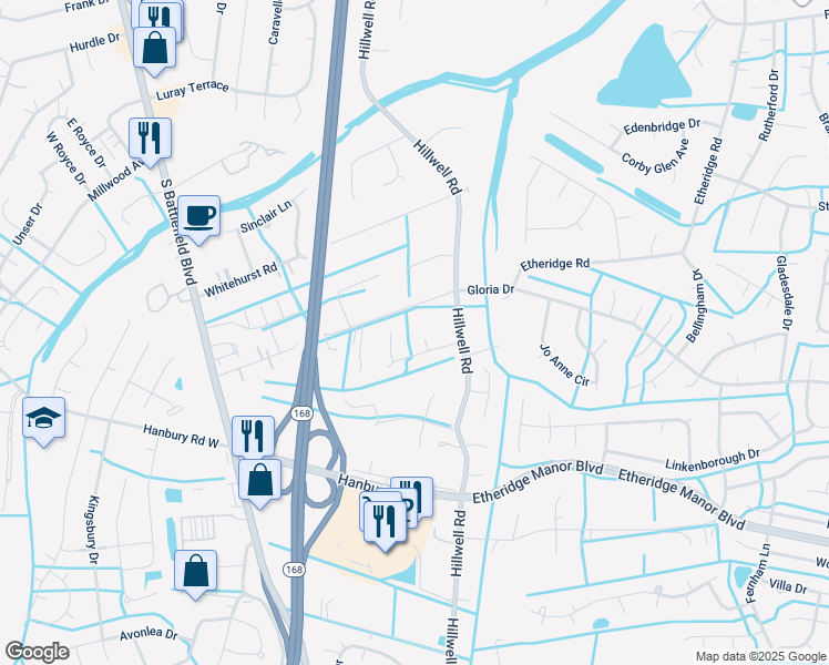 map of restaurants, bars, coffee shops, grocery stores, and more near 901 Sweetbay Court in Chesapeake