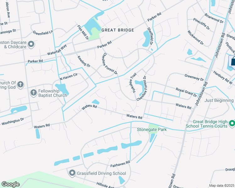 map of restaurants, bars, coffee shops, grocery stores, and more near 805 Orkney Court in Chesapeake