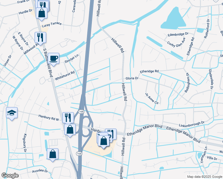 map of restaurants, bars, coffee shops, grocery stores, and more near 901 Sweetbay Court in Chesapeake