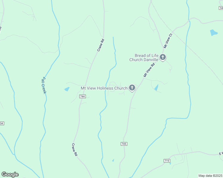 map of restaurants, bars, coffee shops, grocery stores, and more near Harley Lane in Danville