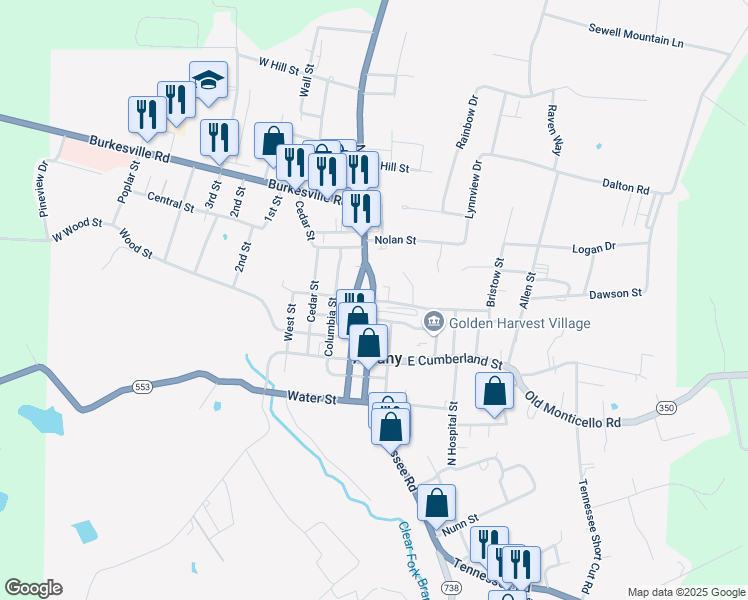 map of restaurants, bars, coffee shops, grocery stores, and more near 411-507 Cross St in Albany