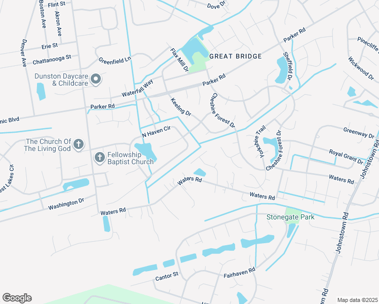 map of restaurants, bars, coffee shops, grocery stores, and more near 917 North Haven Circle in Chesapeake