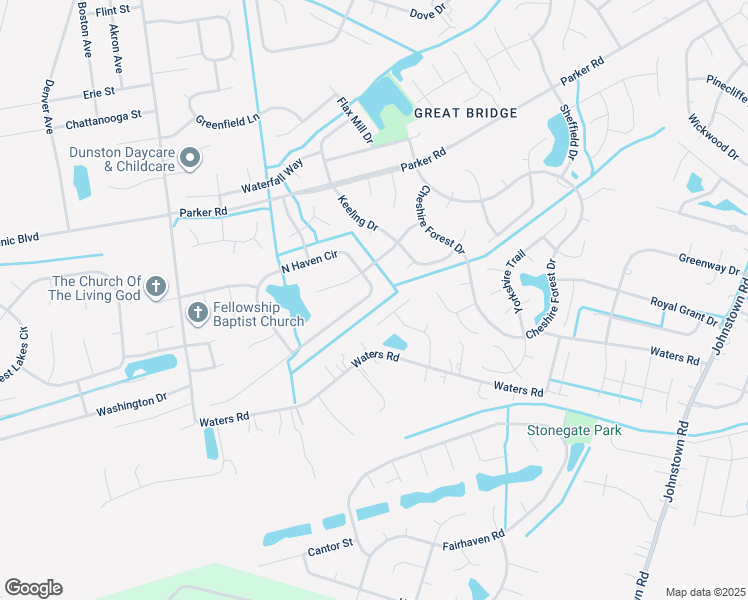 map of restaurants, bars, coffee shops, grocery stores, and more near 917 North Haven Circle in Chesapeake