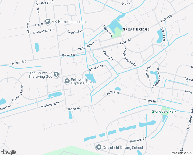 map of restaurants, bars, coffee shops, grocery stores, and more near 829 Pleasant Way in Chesapeake