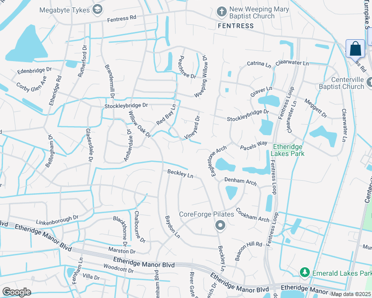 map of restaurants, bars, coffee shops, grocery stores, and more near 1309 Chelbrook Road in Chesapeake