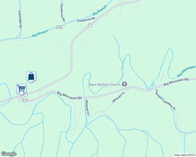 map of restaurants, bars, coffee shops, grocery stores, and more near 223 Gun Smoke Drive in Nickelsville