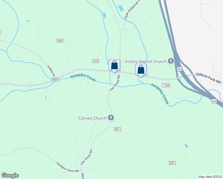 map of restaurants, bars, coffee shops, grocery stores, and more near 675 The Great Road in Martinsville