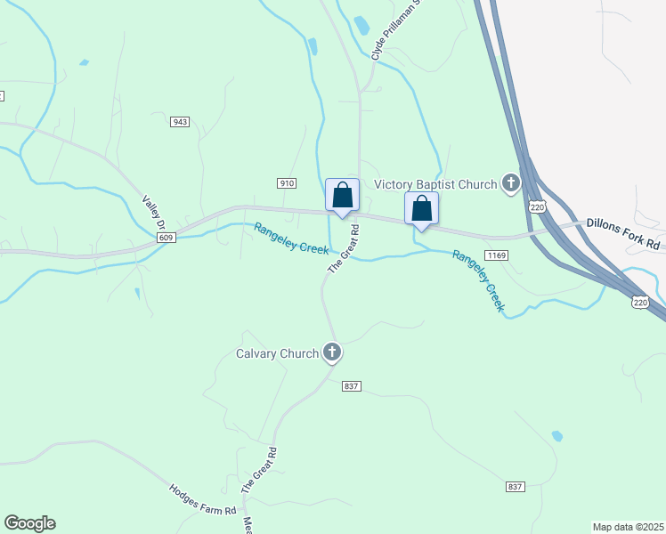 map of restaurants, bars, coffee shops, grocery stores, and more near 675 The Great Road in Martinsville