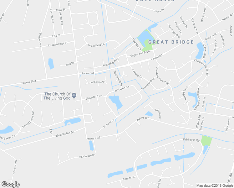 map of restaurants, bars, coffee shops, grocery stores, and more near 820 North Haven Circle in Chesapeake