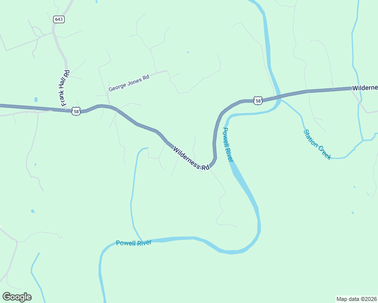 map of restaurants, bars, coffee shops, grocery stores, and more near 38926 Wilderness Road in Jonesville