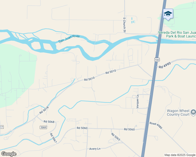 map of restaurants, bars, coffee shops, grocery stores, and more near 41 Road 5010 in Bloomfield