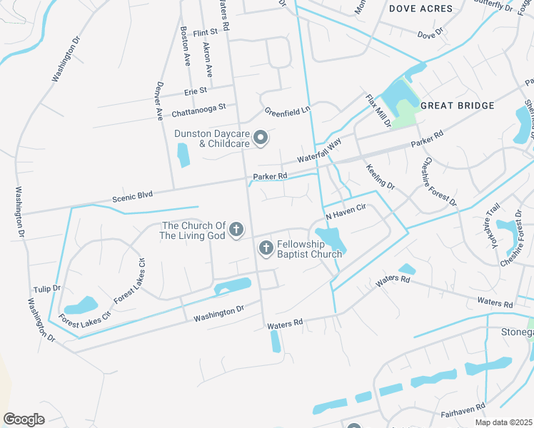 map of restaurants, bars, coffee shops, grocery stores, and more near 761 Waters Road in Chesapeake