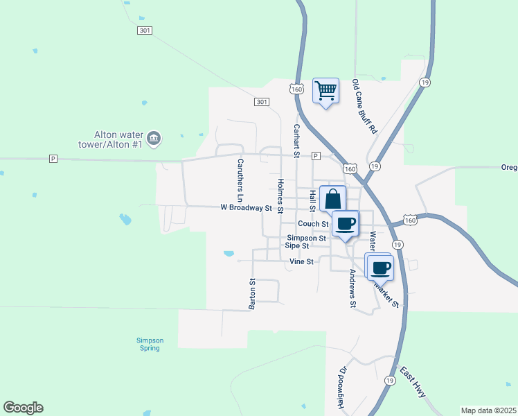 map of restaurants, bars, coffee shops, grocery stores, and more near 101-209 Culp St in Alton