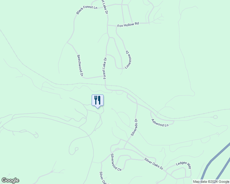 map of restaurants, bars, coffee shops, grocery stores, and more near 86 Mayberry Circle in Reeds Spring