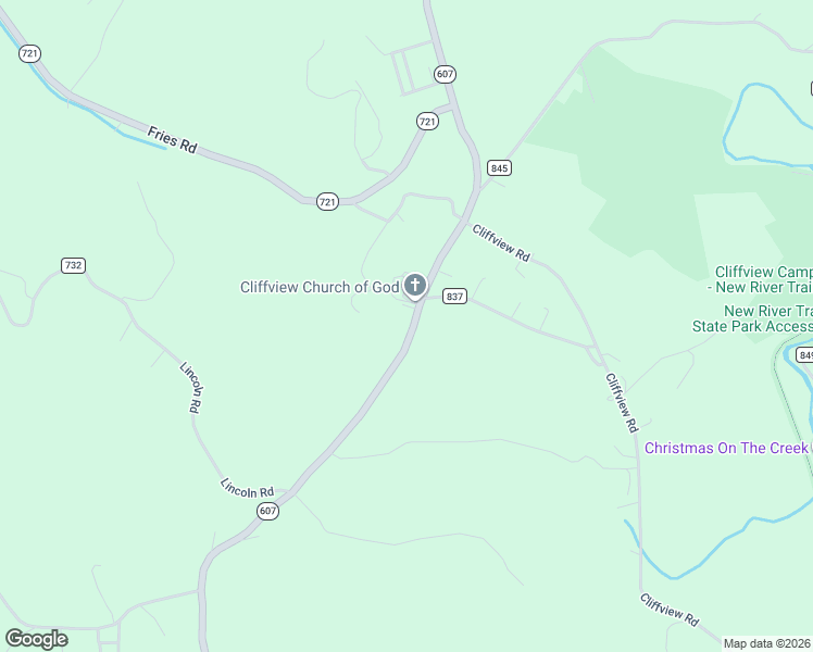 map of restaurants, bars, coffee shops, grocery stores, and more near 2847 Fries Road in Galax