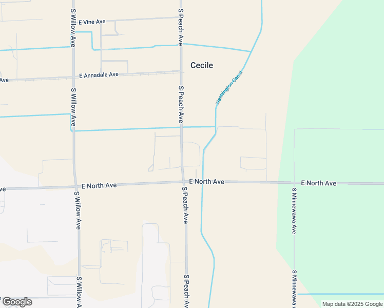 map of restaurants, bars, coffee shops, grocery stores, and more near 2962 South Peach Avenue in Fresno