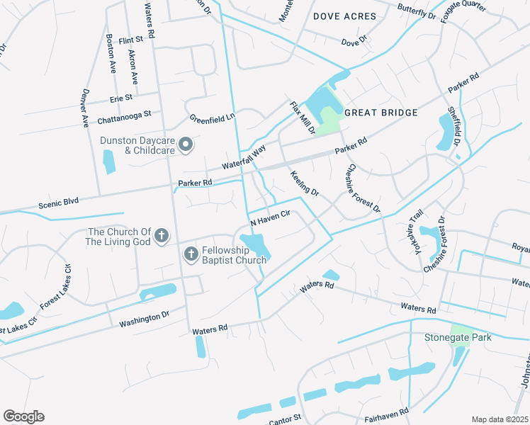 map of restaurants, bars, coffee shops, grocery stores, and more near 829 North Haven Circle in Chesapeake