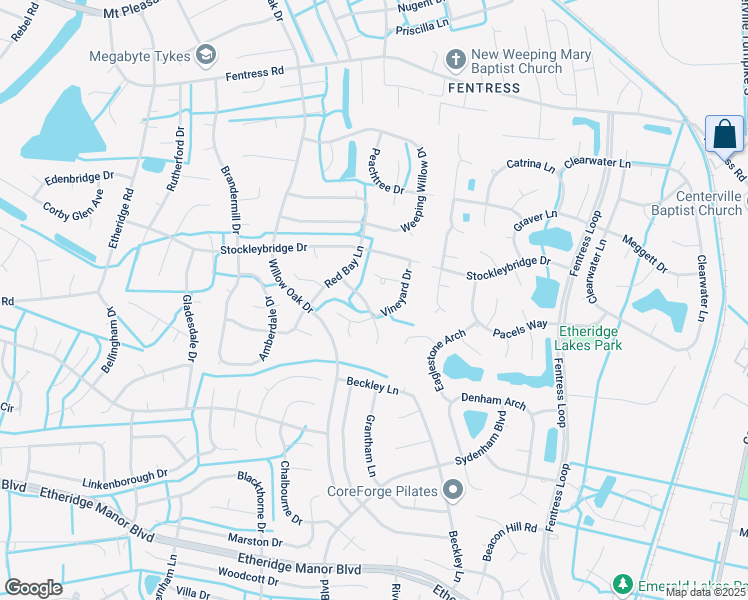 map of restaurants, bars, coffee shops, grocery stores, and more near 1217 Chelbrook Road in Chesapeake