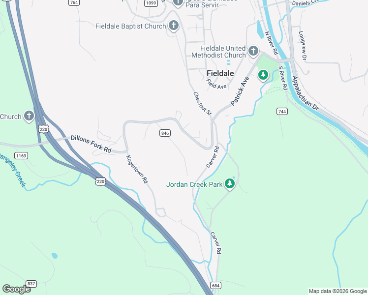 map of restaurants, bars, coffee shops, grocery stores, and more near 2-308 Merriman Road in Fieldale