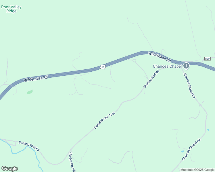 map of restaurants, bars, coffee shops, grocery stores, and more near Glen Daniels Trail in Jonesville