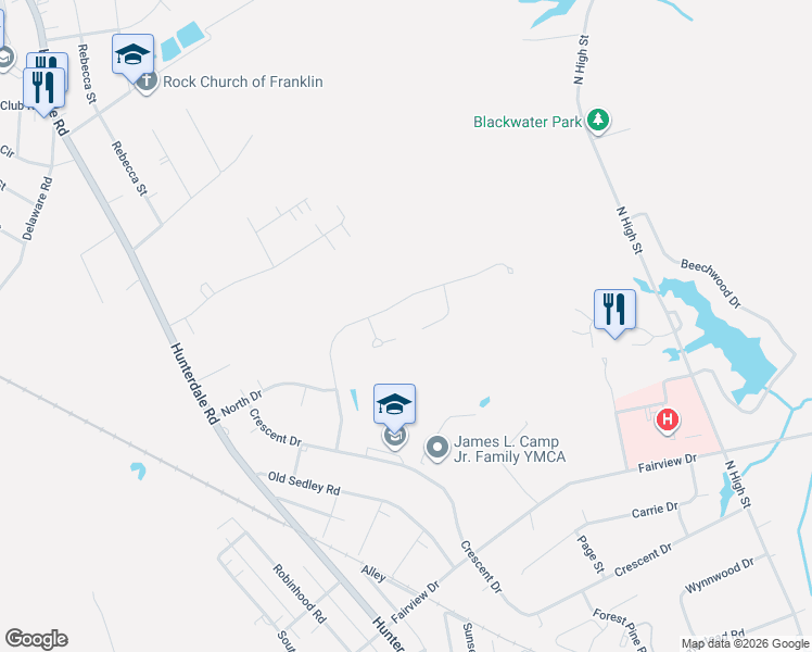 map of restaurants, bars, coffee shops, grocery stores, and more near 125 Gillette Court in Franklin